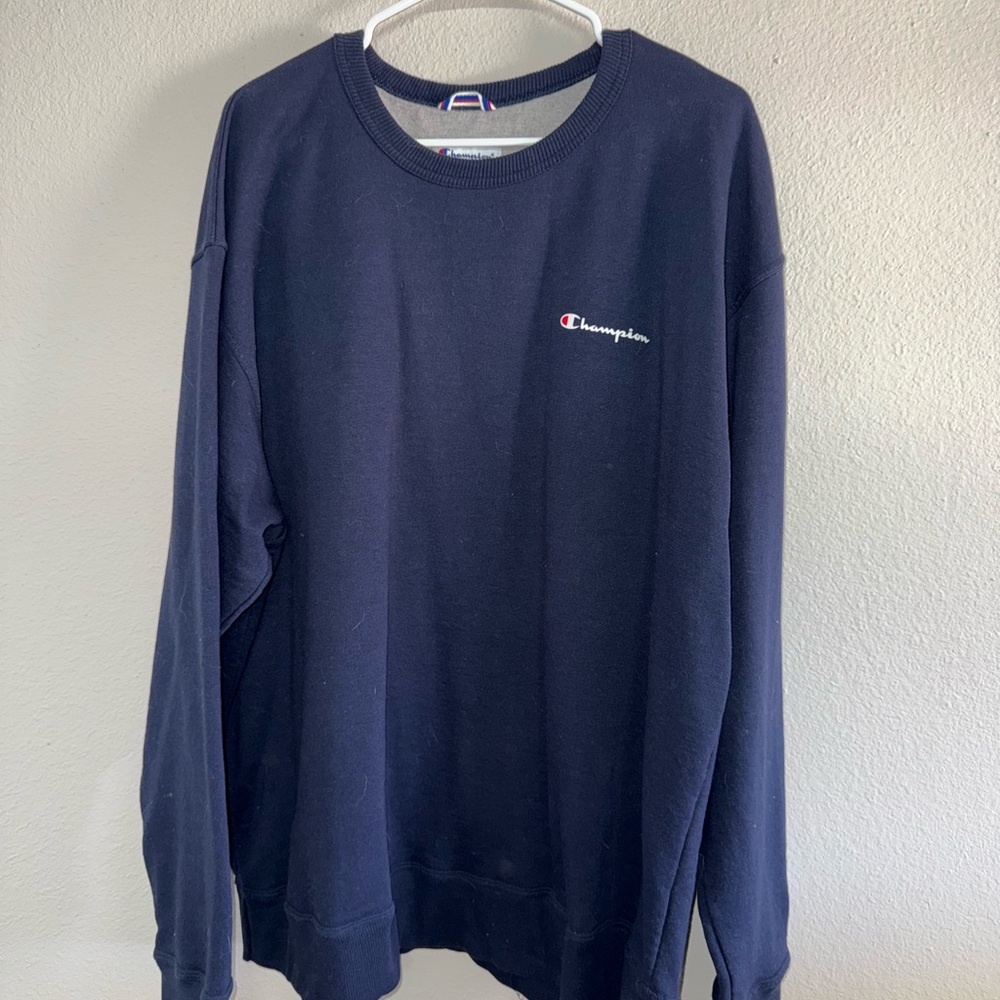 Champion Men's Dark Blue Crewneck Sweater